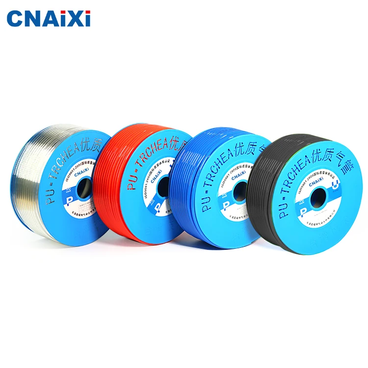 
Wholesale pneumatic plastic polyurethane air hose pipe PU tubing with color red, blue, black, transparent 