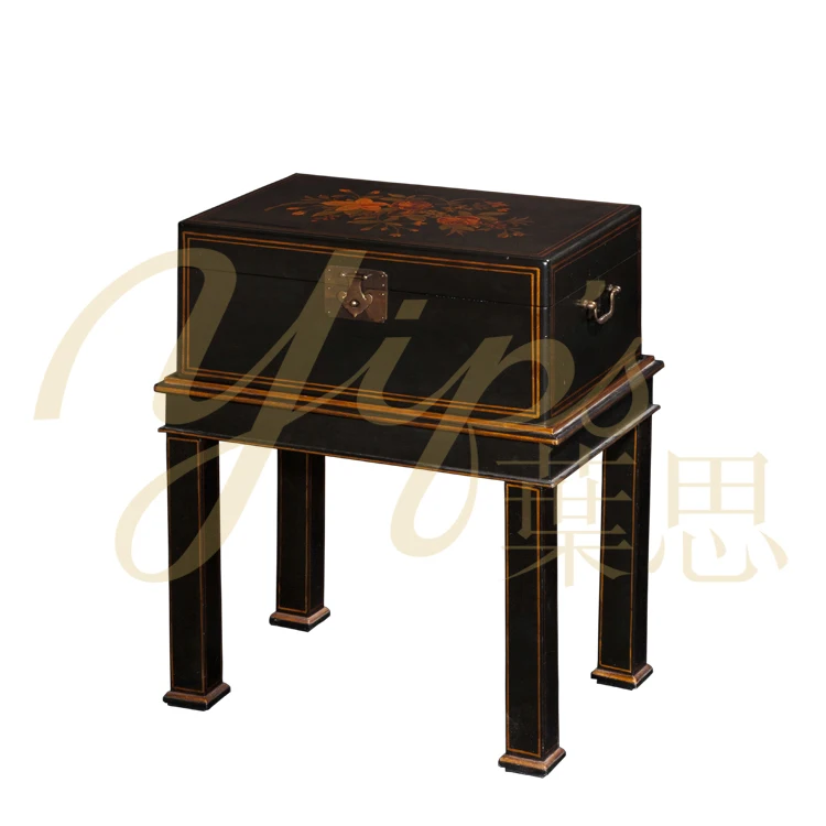 Yips LD-1403-1060 American Series Handpainted Floral Pattern Livingroom Classical Antique Decoration Box-on-Stand