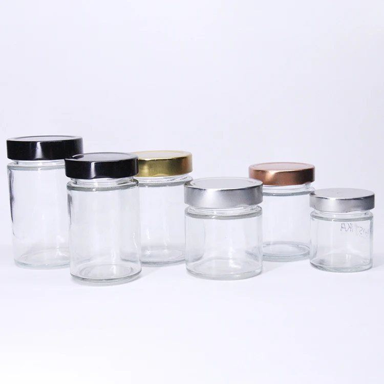 Factory Price 100ml / 150ml / 200ml Small Round Glass Jam Container with Lids