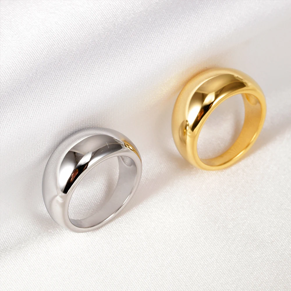 Fine Jewelry PVD Gold Plated Dainty Ring 316l Stainless Steel Hypoallergenic Women Punk Ring