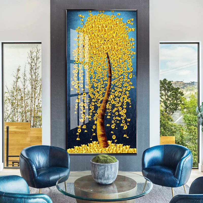 Фэн-шуй украшение для крыльца Fortune Tree фарфоровая Хрустальная живопись Современные художественные принты