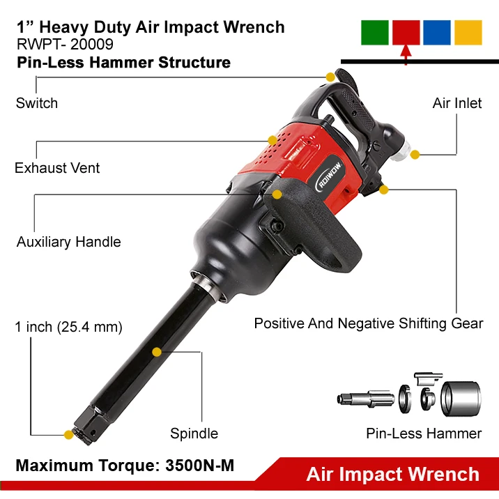 Sale Professional Heavy Duty Pneumatic Impact Wrench 1 inch High Torque Pneumatic Air Impact Wrench Tool Set Price