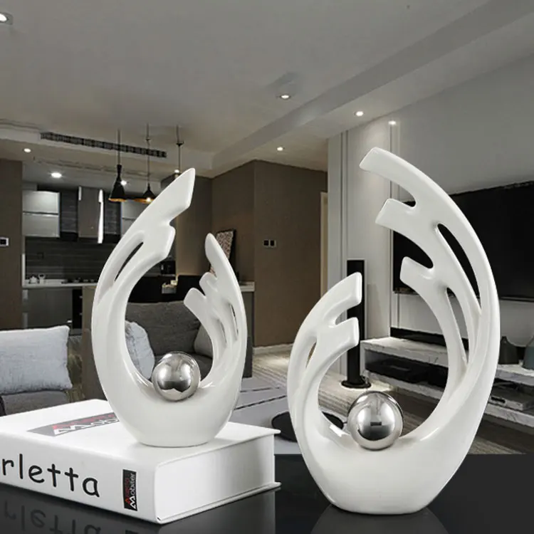 Hot sale nordic modern design white angel wings package egg shape creative home decor for porch