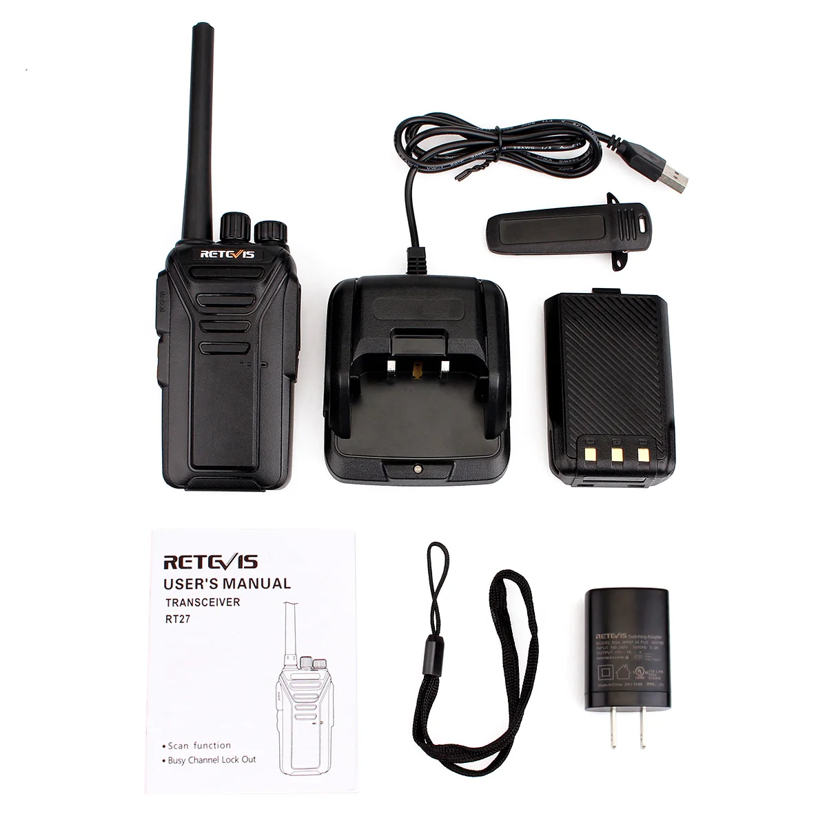 MURS Certificate license free 5 CH 2W Handheld two way radio transmitter Retevis RT27V