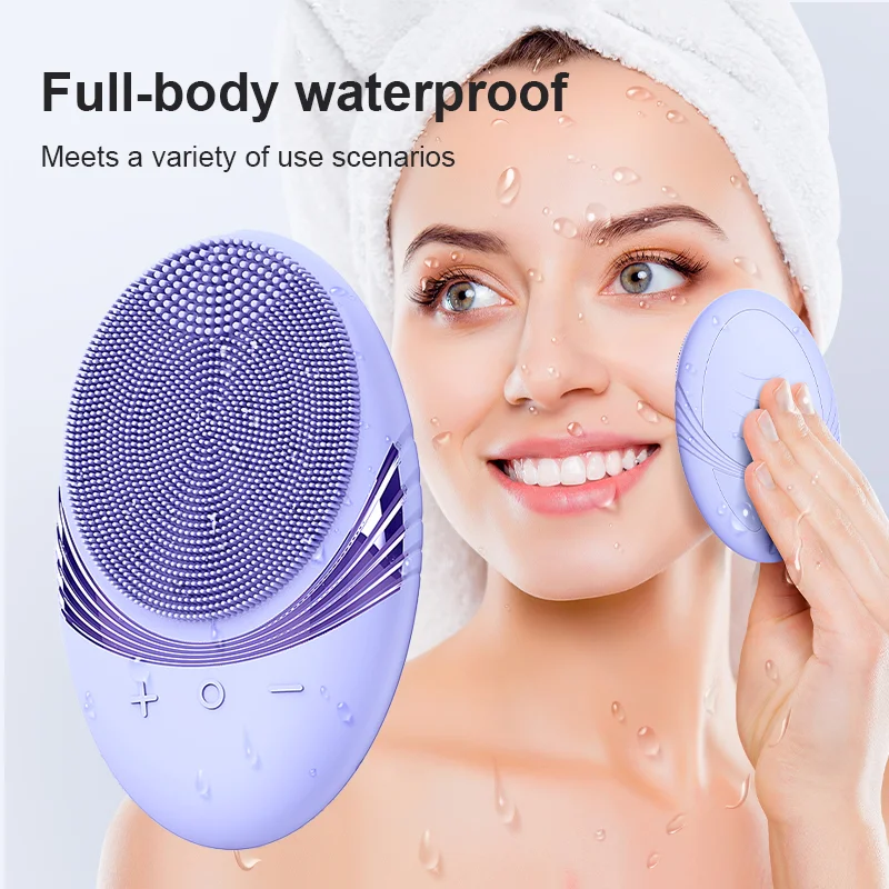 Deep Cleansing Skin Care Massager Waterproof Electric Silica Gel Vibrating Wash Brush Beauty Massage Instrument