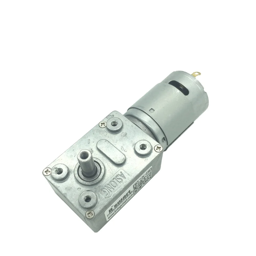 BringSmart JGY-385 dc geared motor 24v Worm Electric right angle gear motor High Torque Turbine Reducer Self-lock