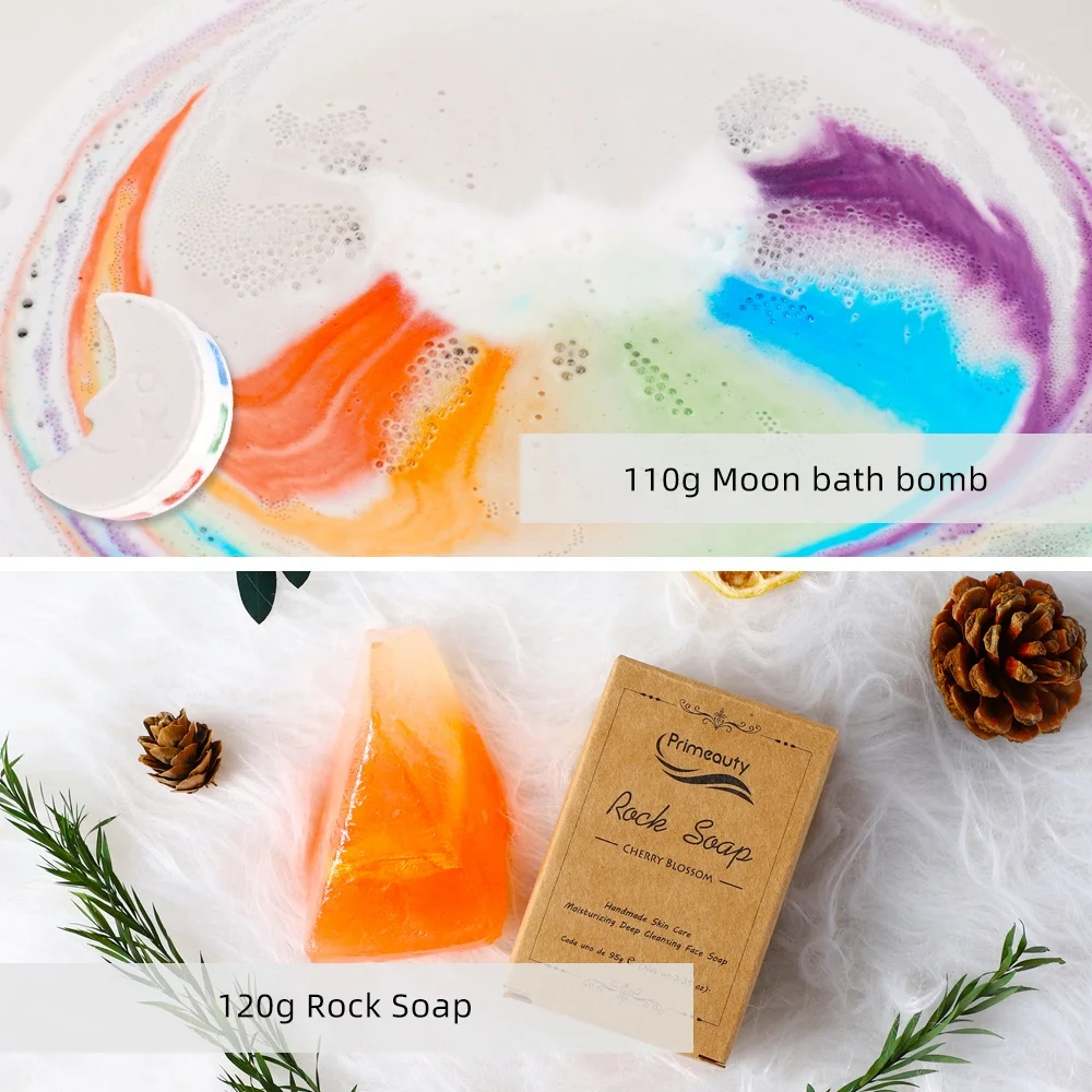 Home Scented Aromatherapy Strongly Fragrance Moon Rainbow Bath Bomb Rock Soap Soy Wax Portable Travel Tin Jar Candle Women Gift