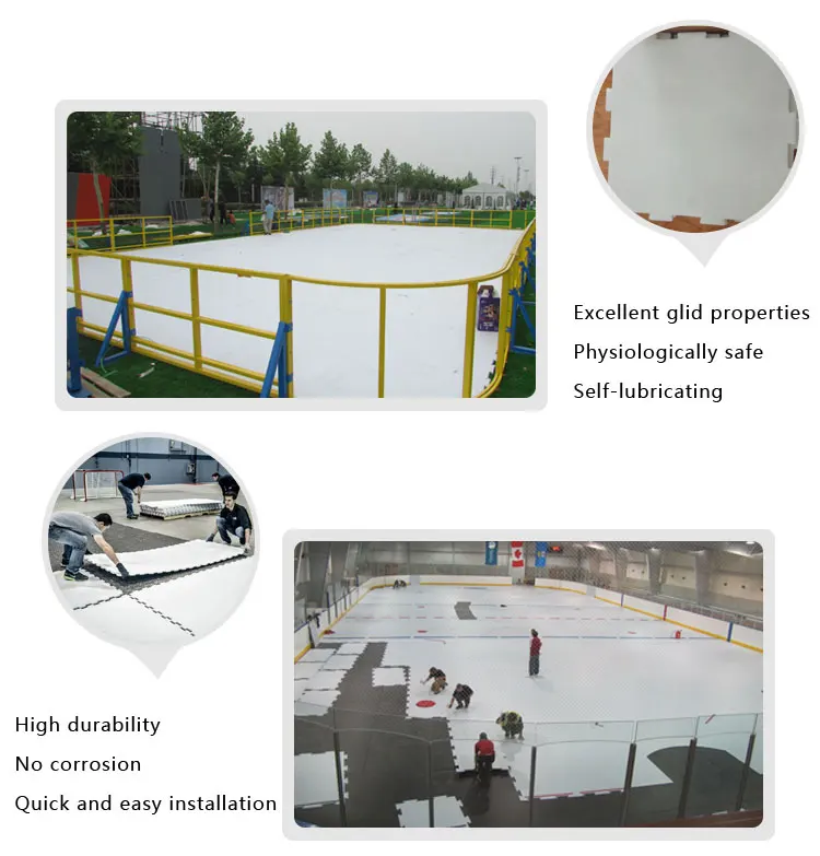 synthetic ice rink dasher board system uhmwpe synthetic ice
