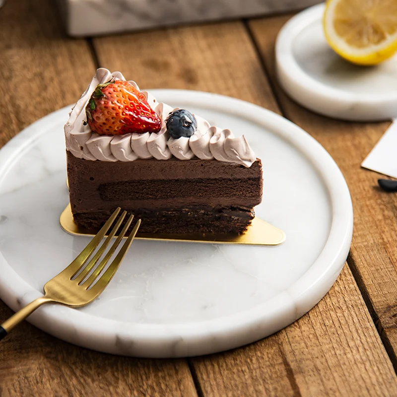 stonekocc Brand Customized Natural Marble Nordic Round Fruit Dessert Wash Table Jewelry Tray Light Luxury Home Decoration