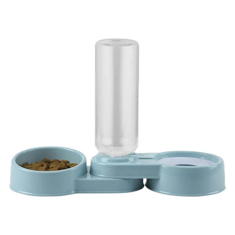 2 in 1 Pet  Water and Food Feeder Collapsible Travel Cat Dog Automatic Refill Water Bottle Double Bowl Dispenser