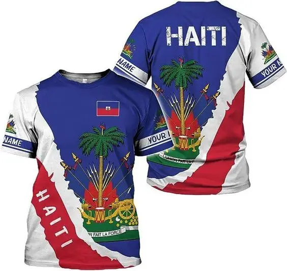 Футболка с сублимированным принтом Haitian на заказ футболки национальным днем памяти оптовая продажа полиэфирных дыхательных футболок