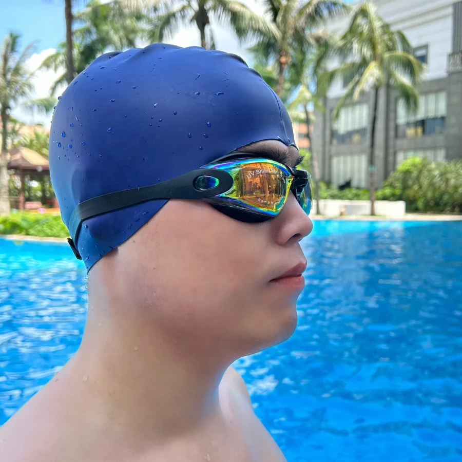 Professional Silicone Racing Goggle Gasket Eye Protection Summer Adult Anti Fog Anti UV Swim Goggles with Earplugs and Nose Clip