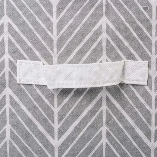 Polyester Bins Large 2 Pack Herringbone Bin Foldable Cube Storage Clothes Organizer Boxes with rope