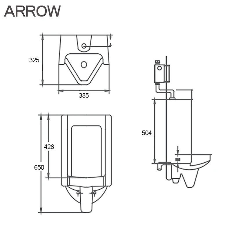Wall Hung Urinal Ceramic WC Male Urinals Lavatory Sanitary Ware Bathroom Top Water Intel