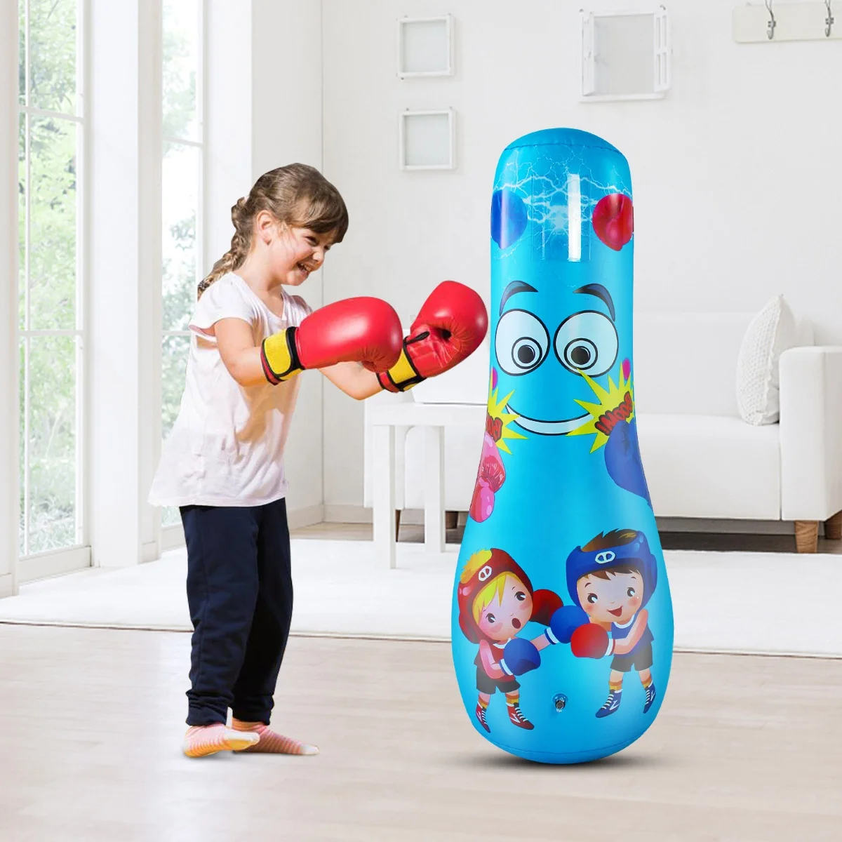 2023 new style kids sanding inflatable boxing man punching bags for sale