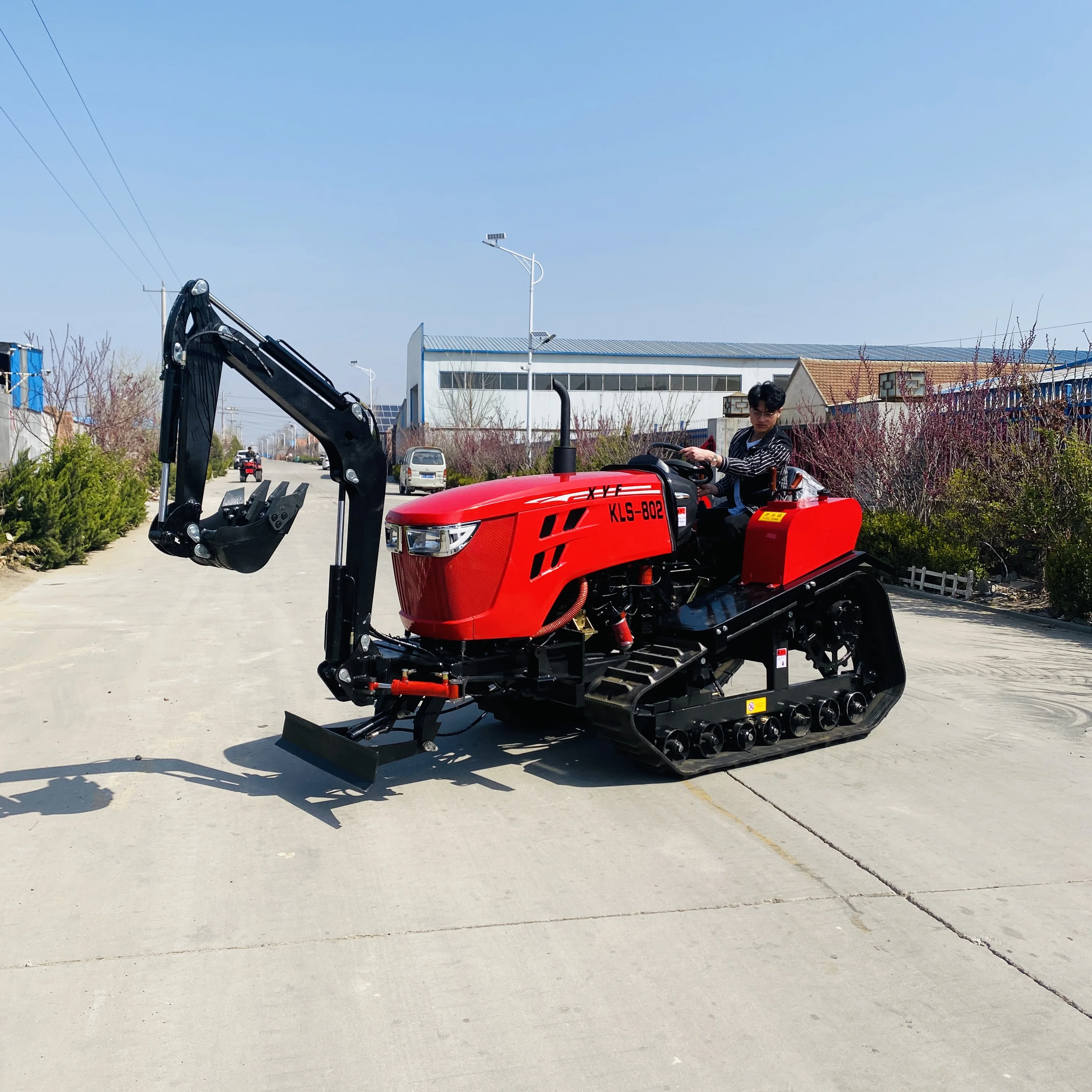 JW agriculture 80hp Paddy field digging arm crawler tractors