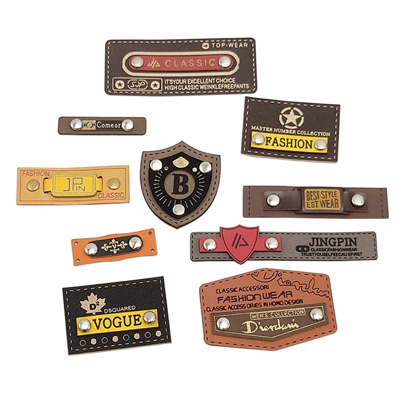 Пользовательская печать гравированная Марка Логотип Этикетка Роскошные джинсы кожаные куртки нашивки этикетки