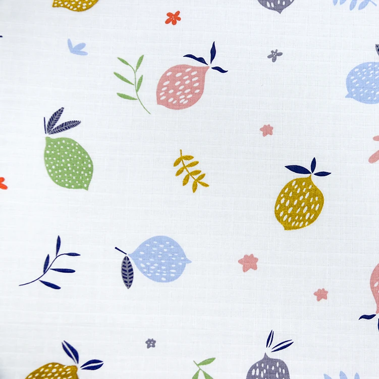 New design fruit pattern printed 100% cotton cloth baby fabric muslin for swaddling blankets