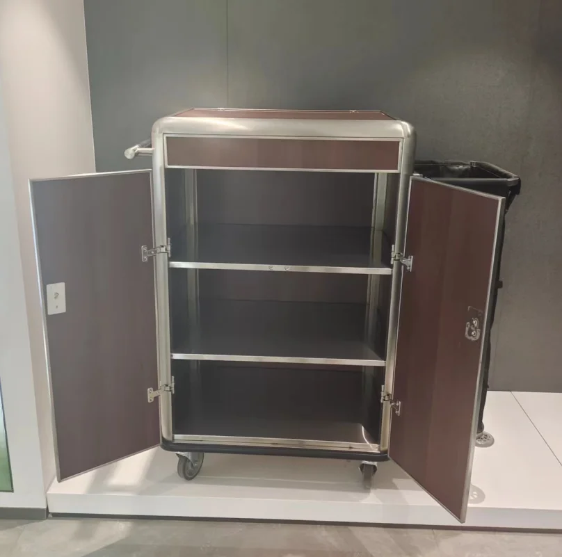 Deluxe hotel trolley housekeeping maid cart