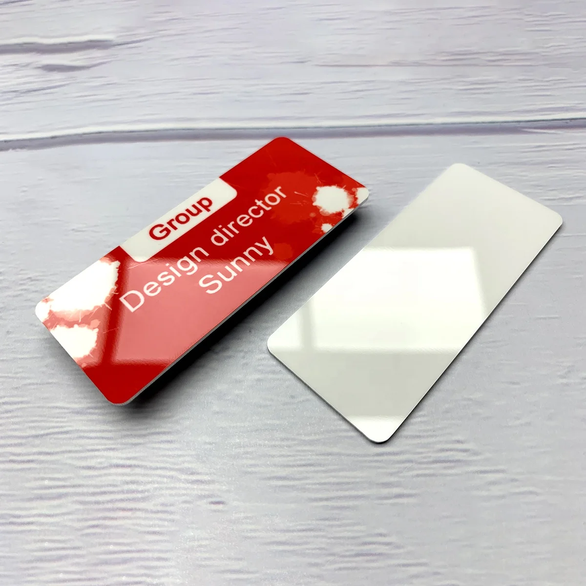 BrightSUB 1.0mm gloss white Sublimation Aluminum Name badge heat transfer prints custom printable coated nameplate blank