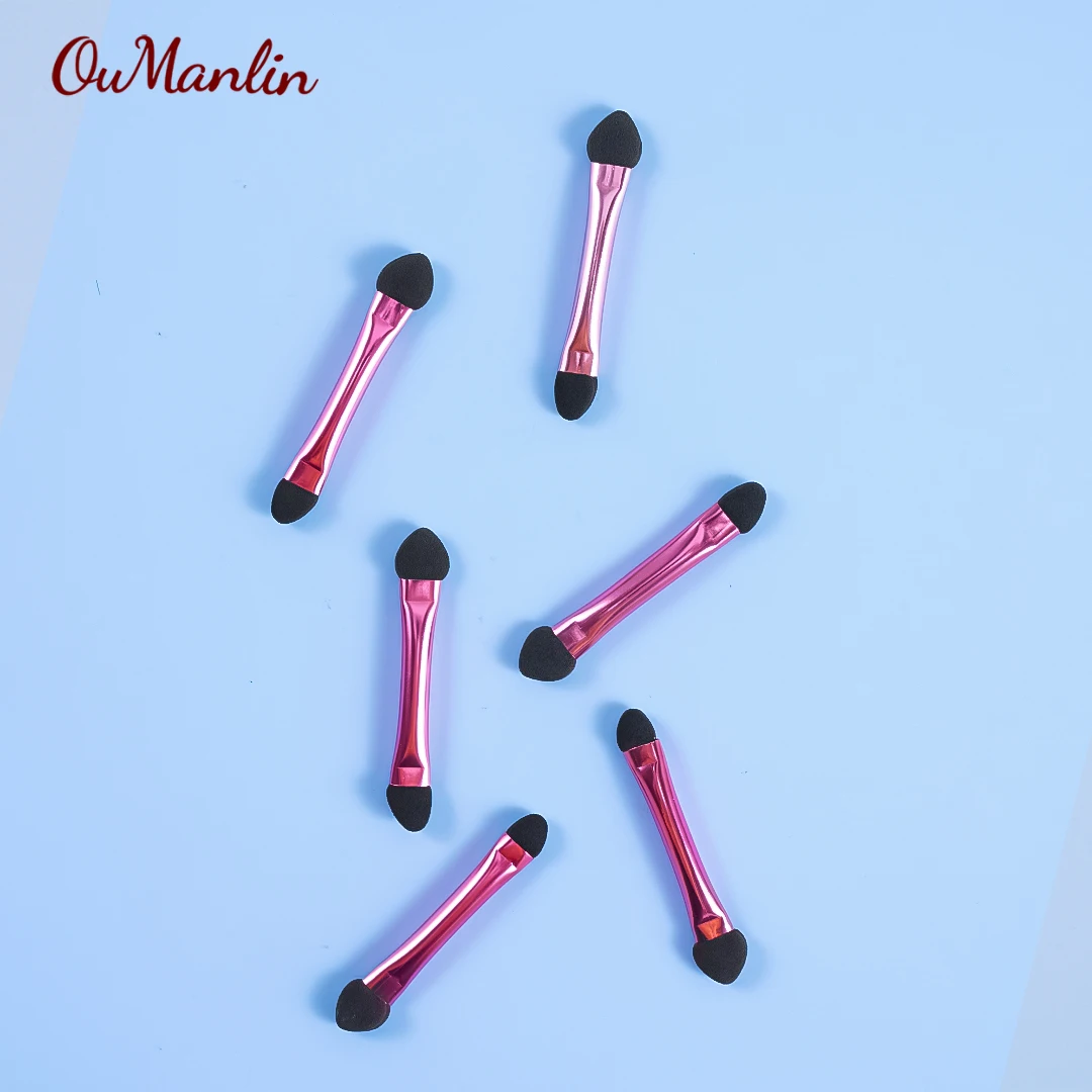OumanLin Private Label Disposable Double Side Face Eyeshadow Applicator Wand Makeup Sponge Brush Applicator