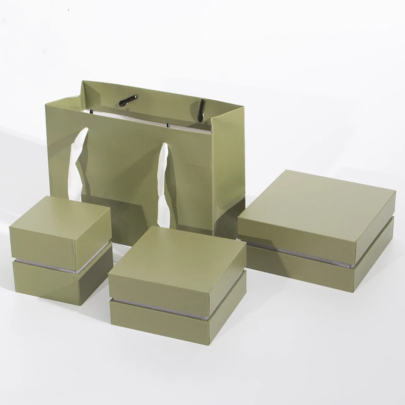 luxury custom small flat necklace ring box plastic gray jewelry box packaging