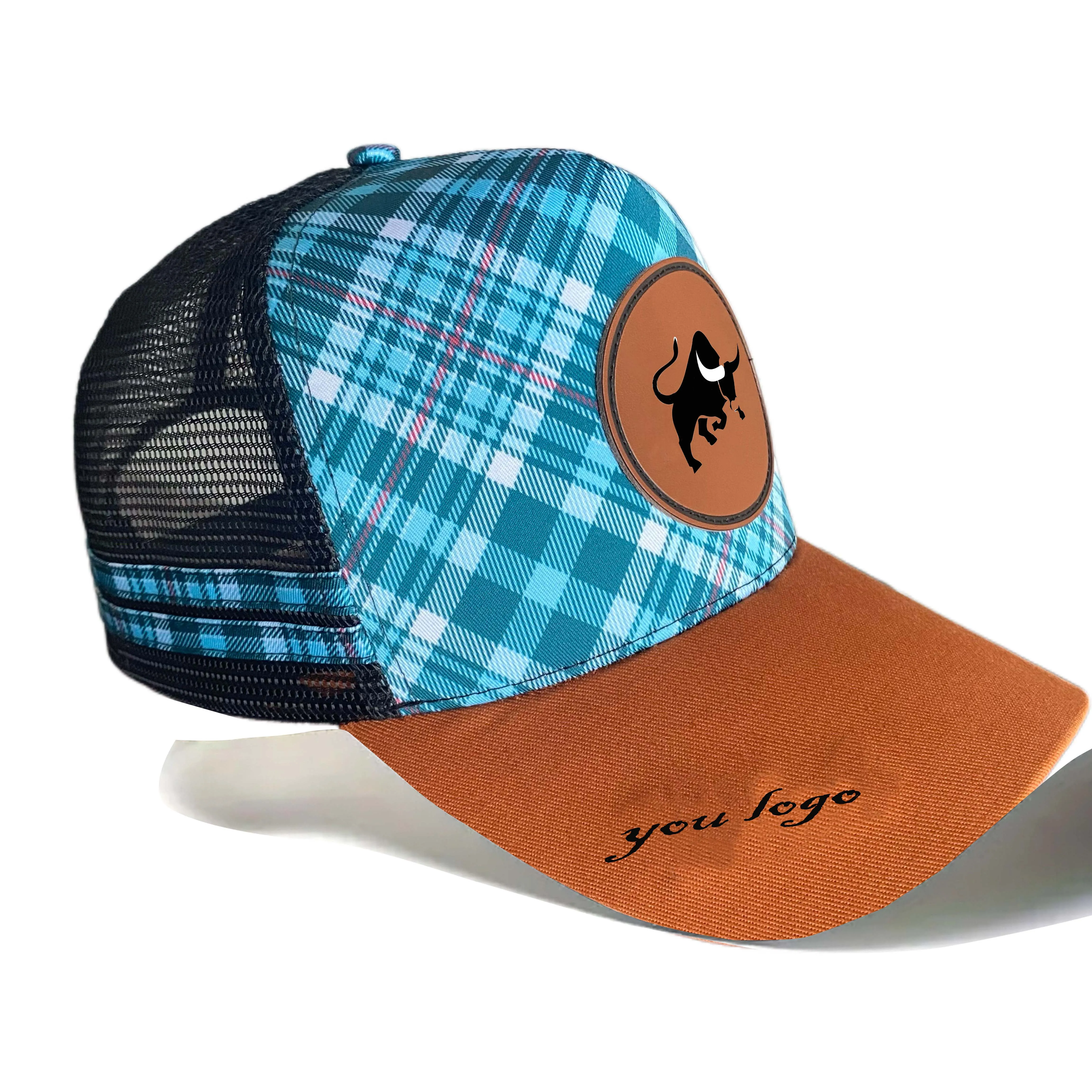 Australia 5 panel side stripe high profile trucker cap custom embroidery patch printed design trucker cap wholesale