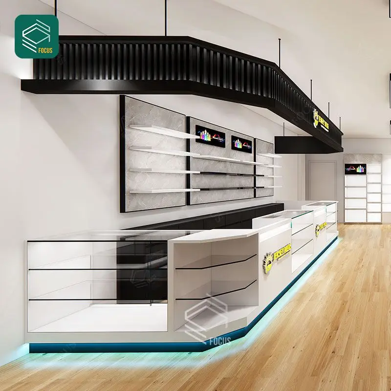 Modern Display Shelves Wall For Retail Stores Glass Showcase Table Cigarette Fixtures Tobacco Display Cabinet