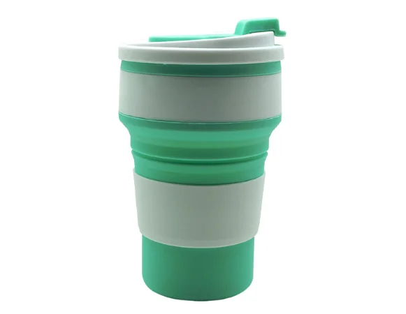 Custom 350ml Outdoor Collapsible Folding Silicone Travel Coffee Mug Cup Foldable