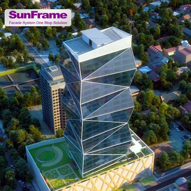 Unique Design Kenya Prism Tower Aluminum perforated facade panel aluminum curtain wall