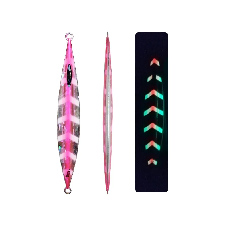 Wholesale 120g 200g 300g Japanese  luminous slowly pitch metal jig lure glow boat sea fishing jigger bait