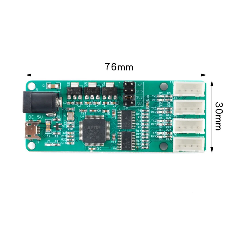 USB to 4-Channel TTL Module FT4232HL 3.3V 2.5V 1.8V UART Serial Port XH2.54 Interface Module 12Mbps Communication