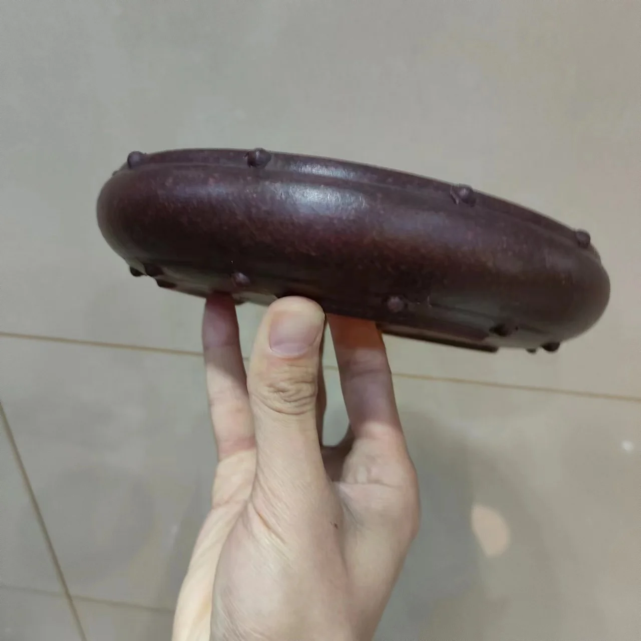 Классический Круглый бронзовый глиняный горшок для бонсай с гвоздями