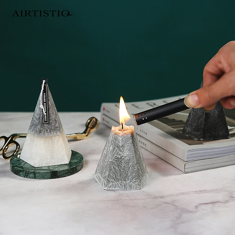 Wholesale Custom Aromatherapy Creative Pyramid Geometric Shape Scented Candle Pyramid Taper Candles