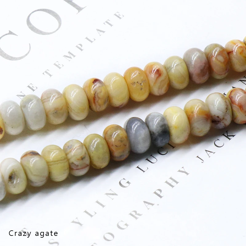 Wholesale 5*8mm  Natural Crystal Tiger eye Abacus Beads Flat Round Healing Gemstone Beads for Bracelet Necklace Jewelry Making