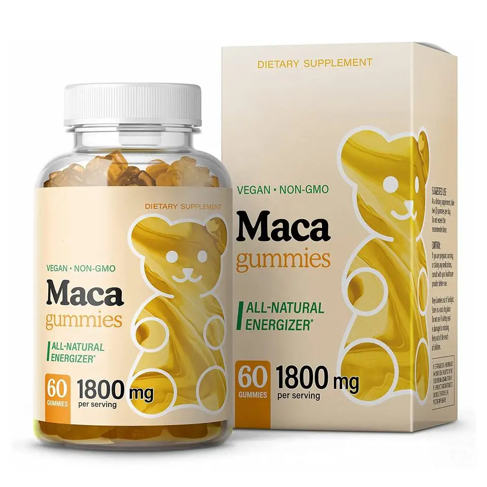 Private Label Vegan Peruvian Maca Root Gummies Supplement For Reproductive Health Natural Energizer