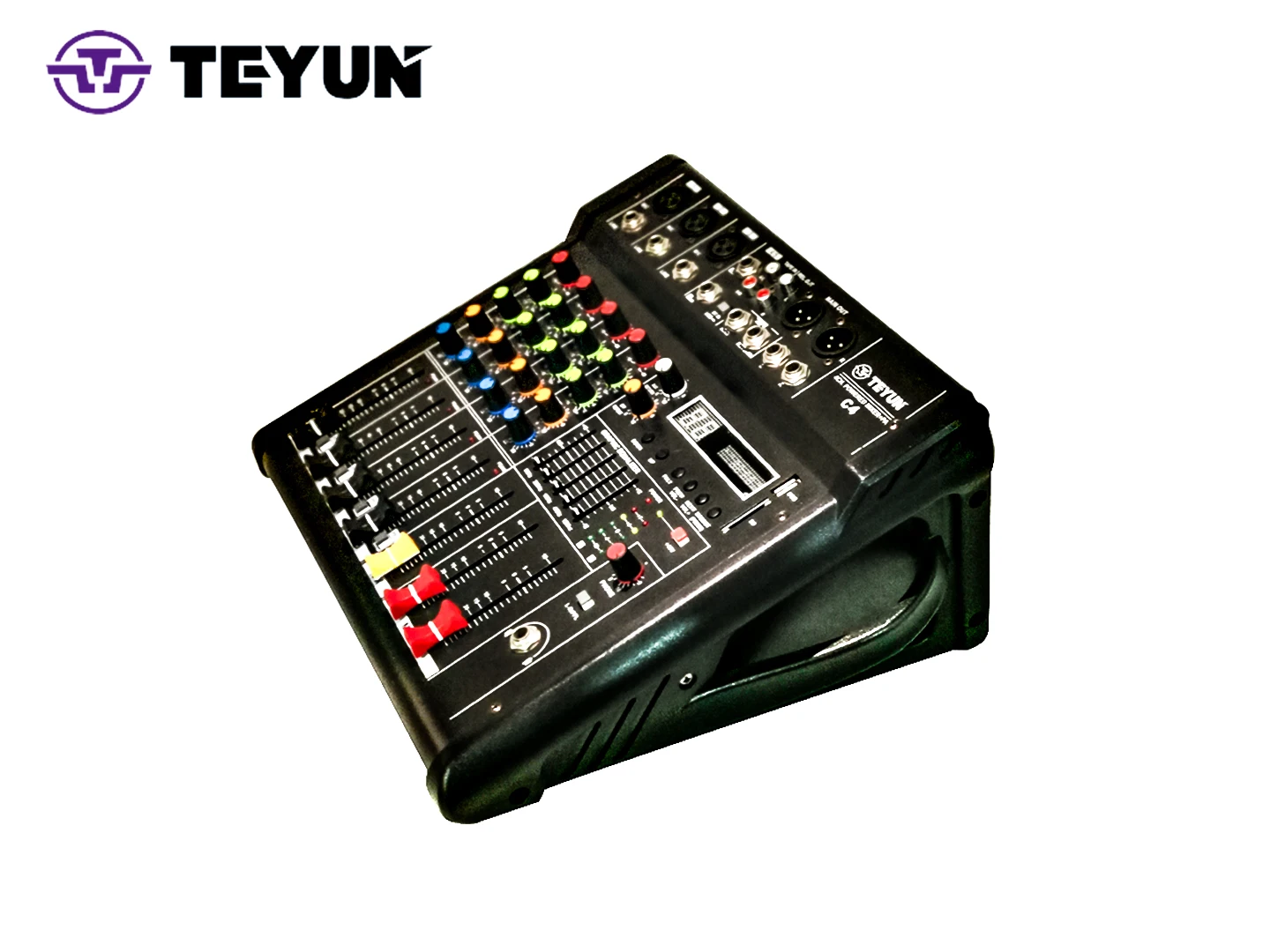 TEYUN  C4  Professional Mixer Power Amplifier all-in-one machine KTV karaoke post level Audio home power Amplifier