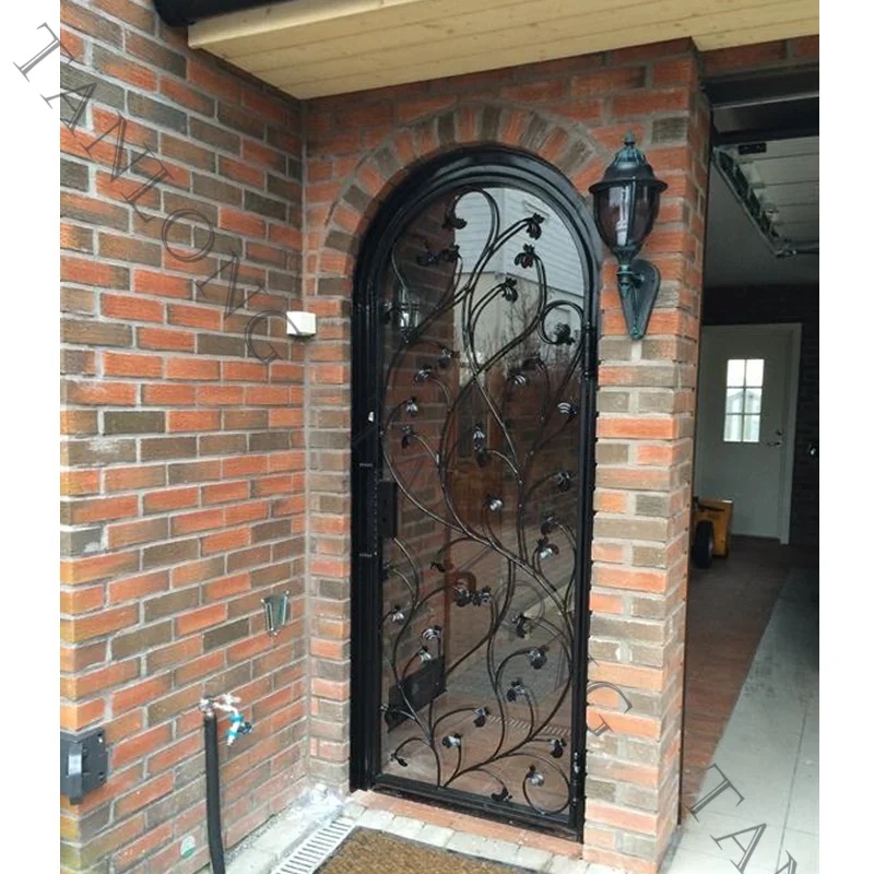 Main exterior house Wrought iron front door french iron door designs entrance iron glass door