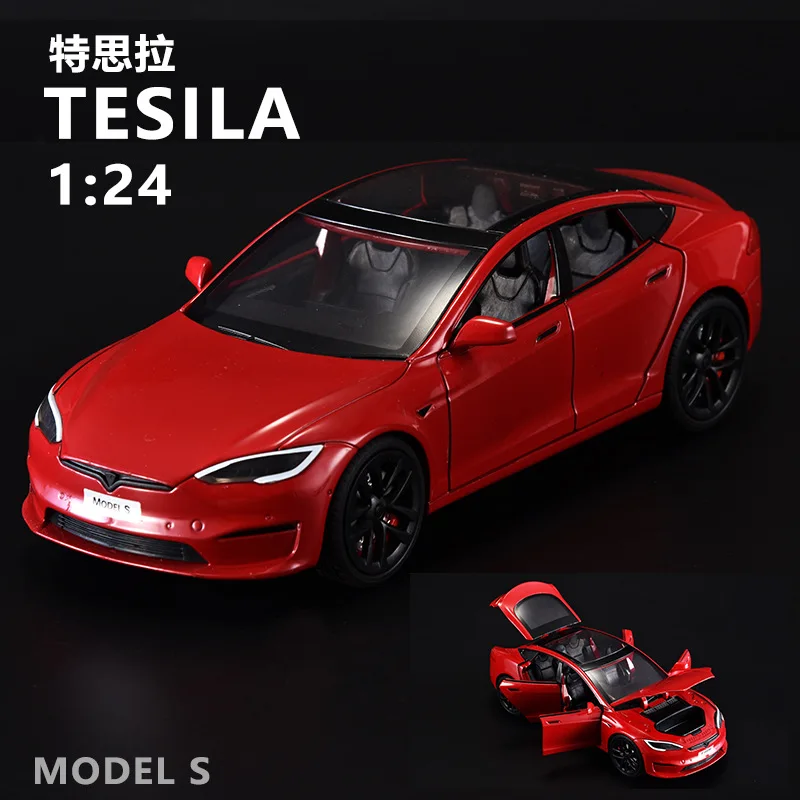 Модели 1/24 Tesla литые из сплава модели автомобилей Роскошные игрушки имитация автомобиля аксессуары для помещений детей