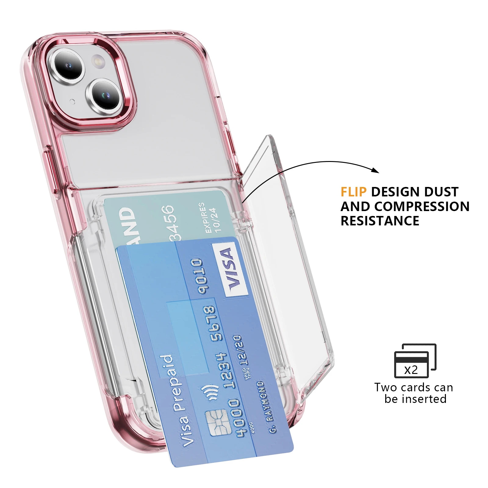 Innovative Unique Transparent Phone Cover  For iPhone 14 Plus with Handy Card Slot Function case Phone