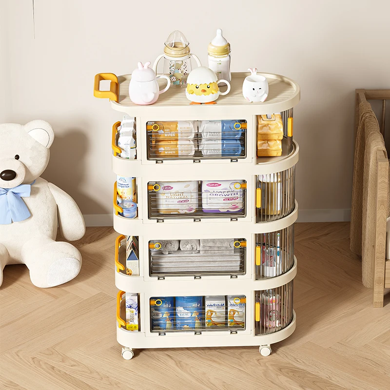 Wannuo 2/3/4 Layers Removable Baby Products Storage Cart Multi-functional Plastic Storage Cart With Universal Wheel