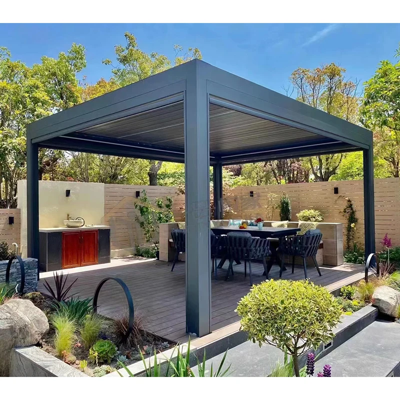 Bioclimatic Electric Louvered Roof Pergola for Optimal Climate Control