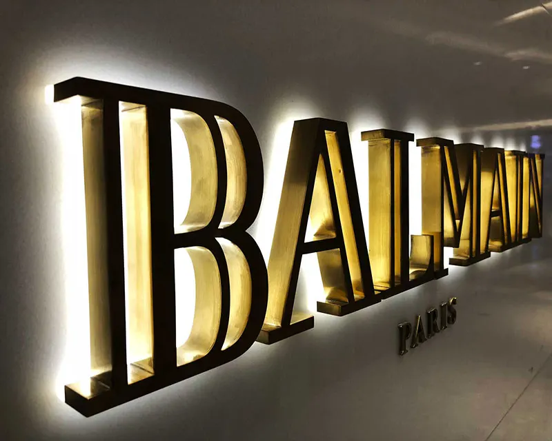 Custom Company brand led Illuminated sign led logo Business Signs Stainless steel 3d led backlit channel Letters signage