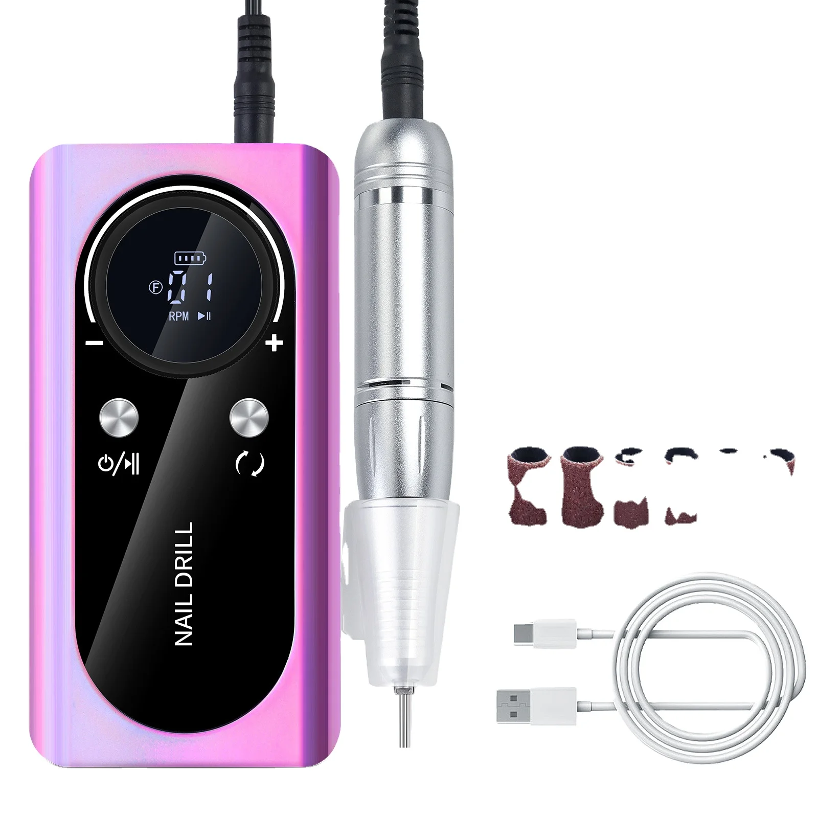 Профессиональная перезаряжаемая дрель для ногтей OEM/ODM оптовая продажа 45000 об./мин. портативное беспроводное устройство полировки