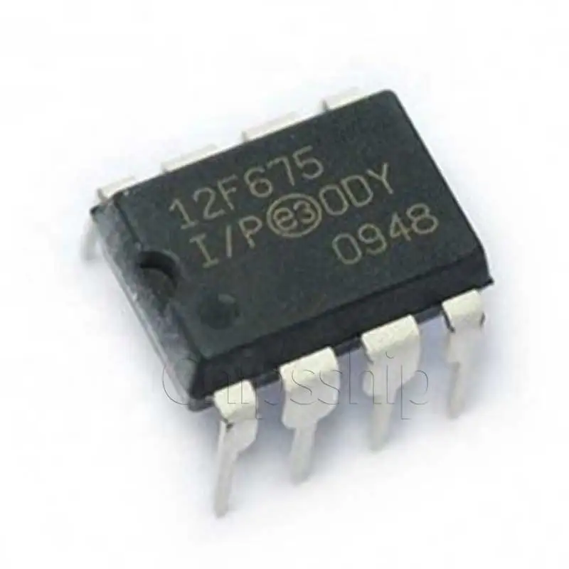 Chipsship Original PIC12F675-I\/P PIC12F675 PIC12F 12F675 in-line DIP8 microcontroller 8-bit flash memory microcontroller PIC12F