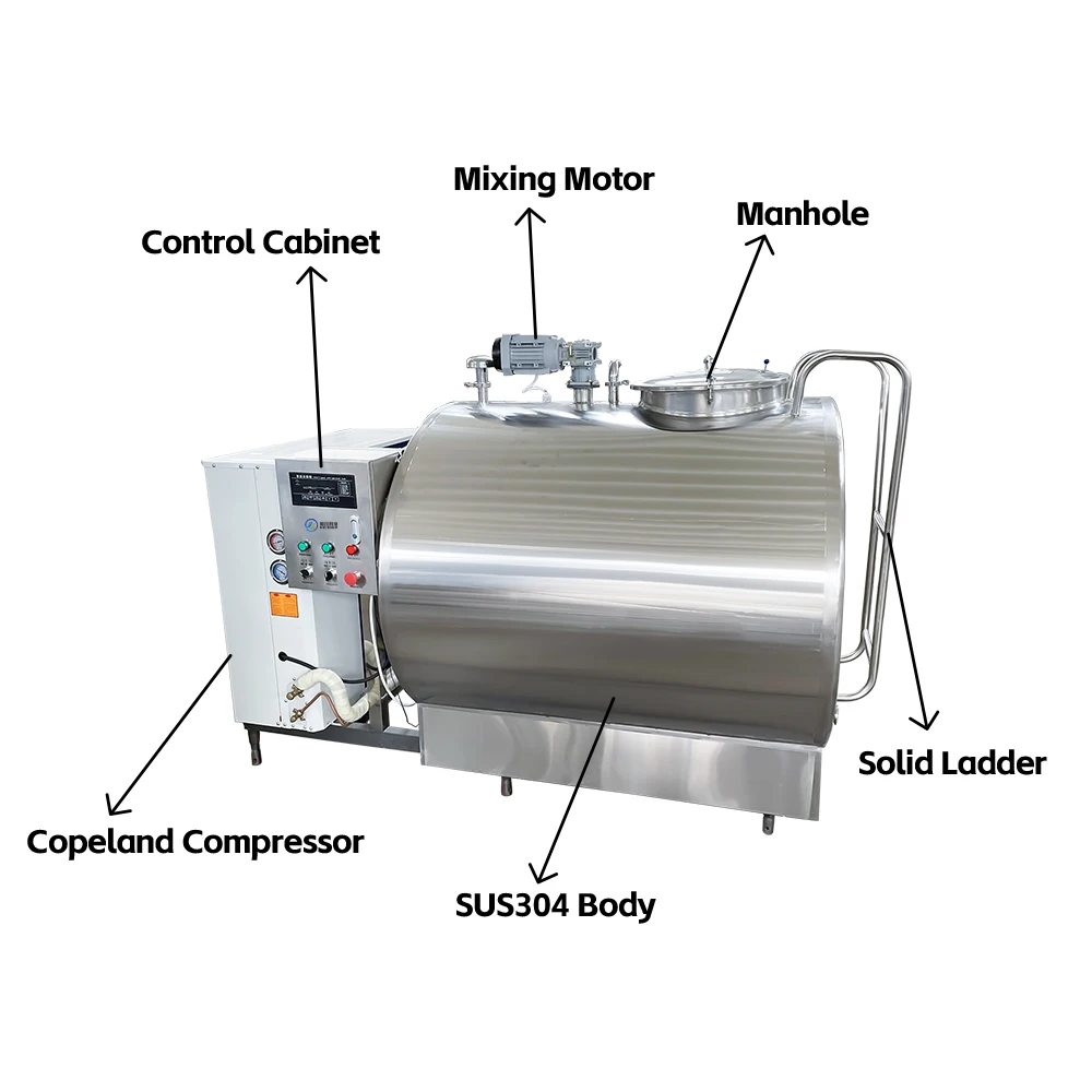 High Efficiency Milk Cooling Tank With Cooling System