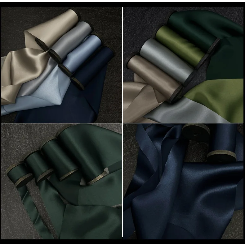 luxury closed edge charmeuse habotai pure silk ribbon hand dyed silk ribbon for bridal stylists florists