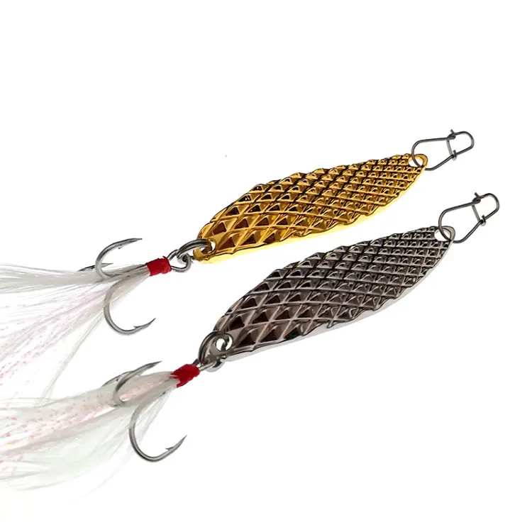 Weihai 7/10/15/20/30g metal texture Fake bait curve spoon leech lures fishing lure
