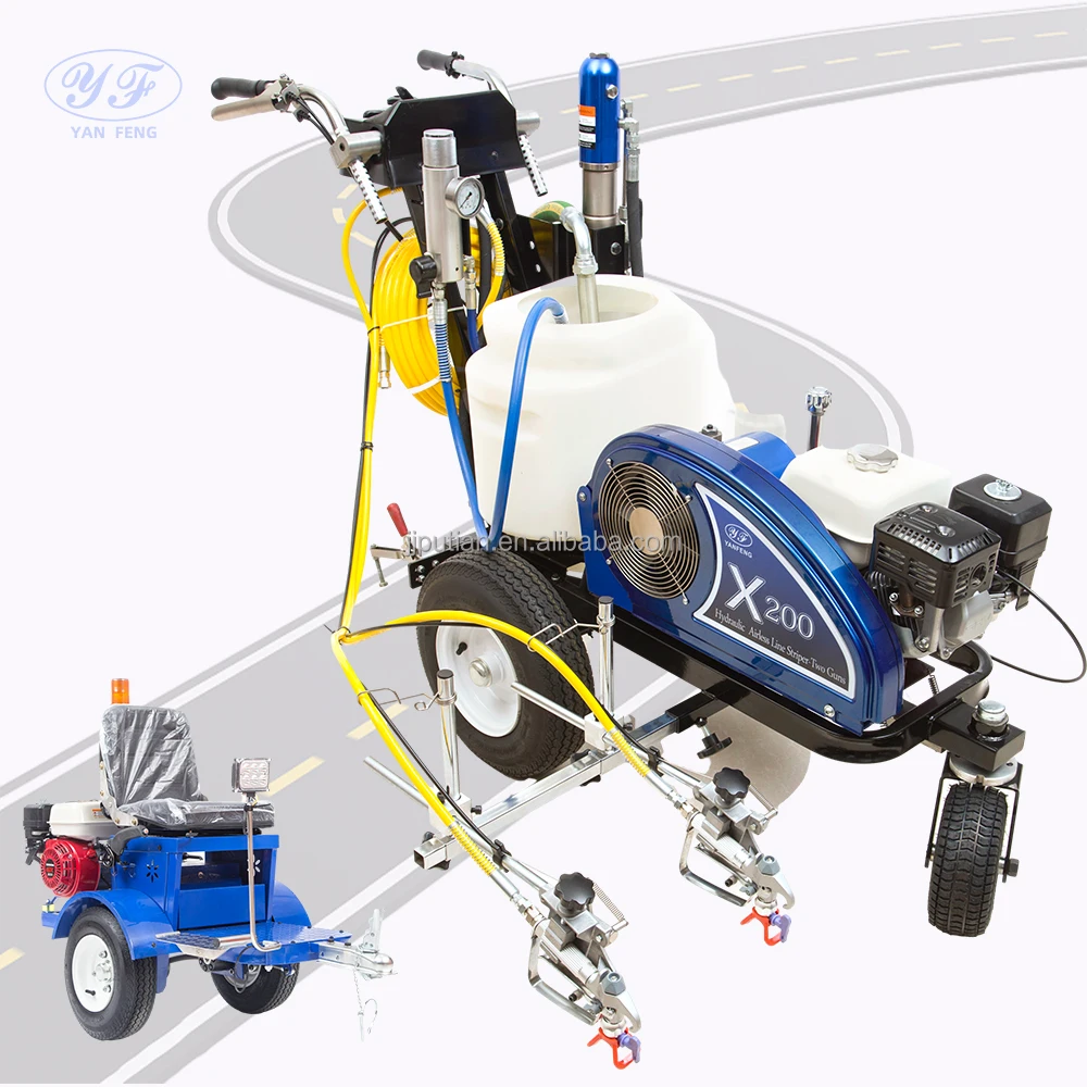 Airless Line Striper Simple guide mark system with two guns road marking machine
