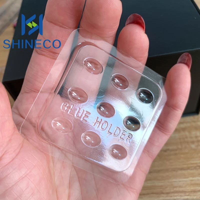 Transparent PET Glue Gasket Flower shape Glue Pad For Eyelash Extension False Eyelashes Glue Holder Adhesive Pallet Tools